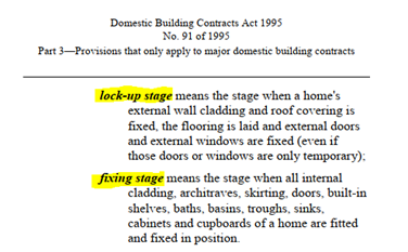 Domestic Building Contracts Act 1995