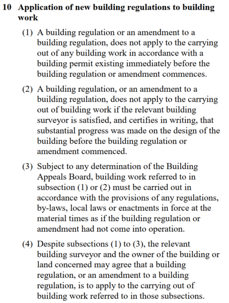 10 Application Of New Building Regulations To Building Work