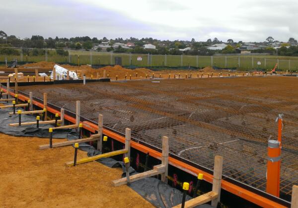 Mandatory Inspection Steel Stage Geelong. Image shows commercial building project set up steel ready for concrete pour.
